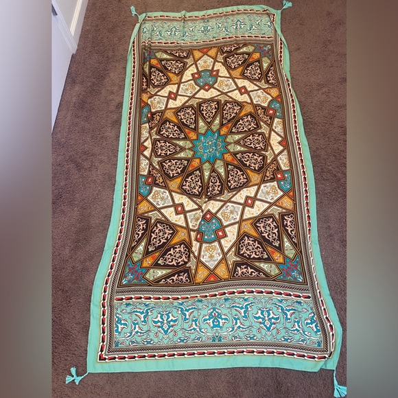 2 FOR $25Ze’re’ TRF Mint Green Large Scarf Tapestry Wrap Made In England NEW $60 - Picture 1 of 6